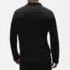 Jerséu de manga larga de jersey de lino estilo costero - Negro