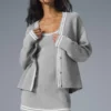 Jerséu de punto estilo club de tenis - Gris jaspeado deportivo/Blanco