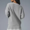 Jerséu de punto estilo club de tenis - Gris jaspeado deportivo/Blanco