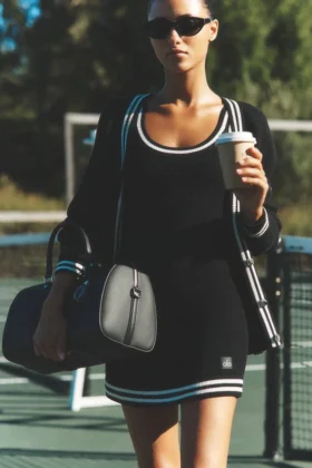 Jerséu de punto estilo club de tenis - Negro/Marfil