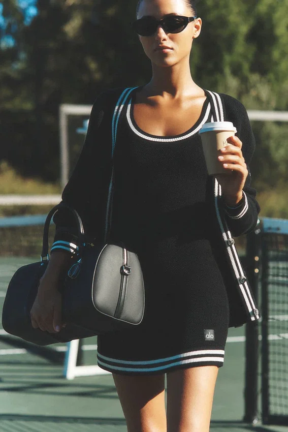 Jerséu de punto estilo club de tenis - Negro/Marfil