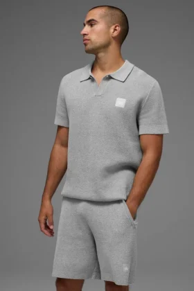 Jerséu de punto Sports Club — Gris jaspeado deportivo