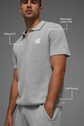 Jerséu de punto Sports Club — Gris jaspeado deportivo