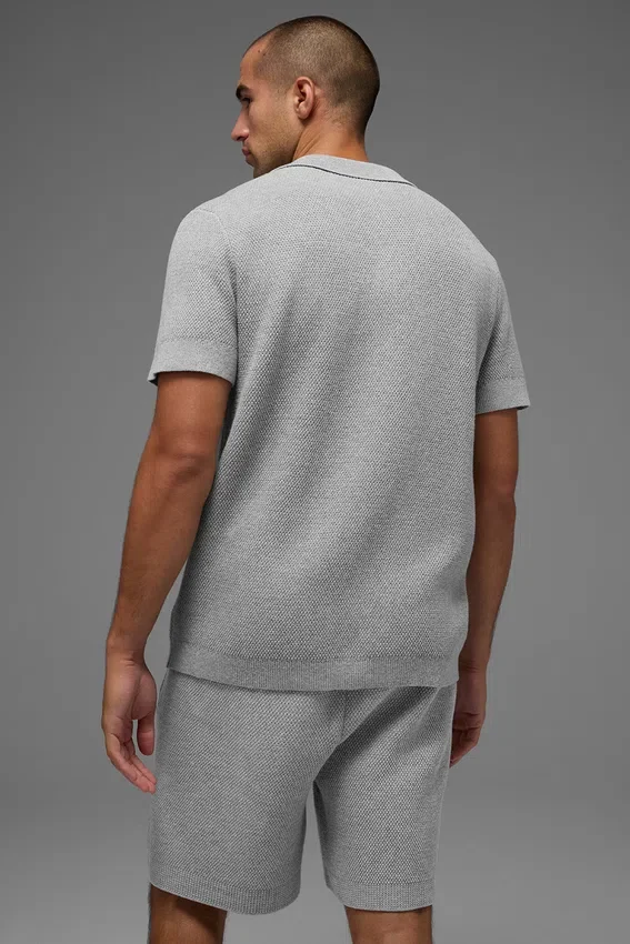 Jerséu de punto Sports Club — Gris jaspeado deportivo