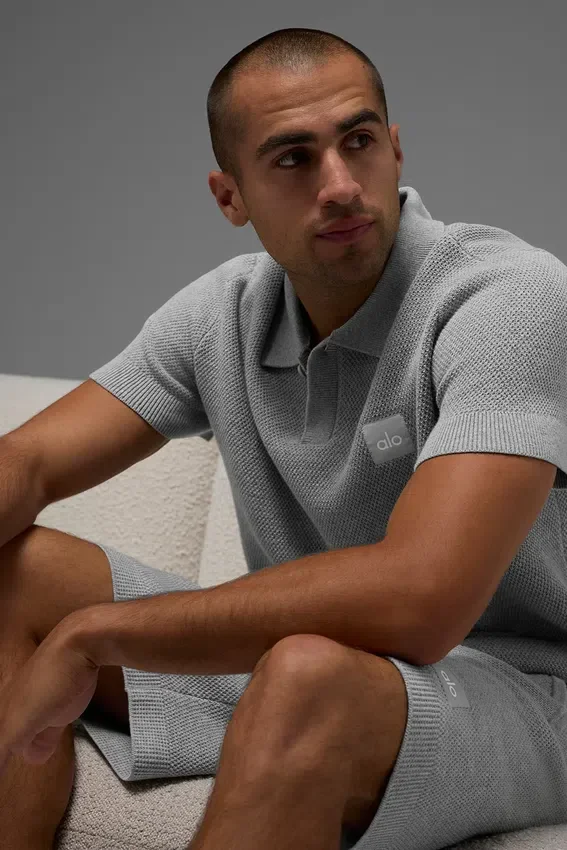 Jerséu de punto Sports Club — Gris jaspeado deportivo