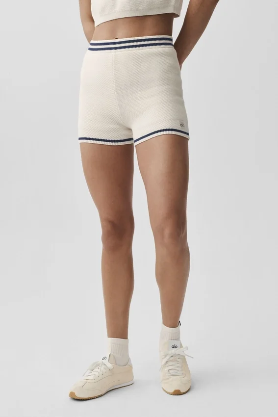 Jerséu de tenis corto — Marfil/Azul marino