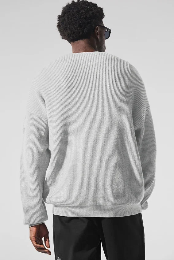 Jerséu Domain de punto acanalado con cuello redondo - Gris jaspeado deportivo