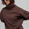Jerséu Hazy con cuello alto - Brownstone
