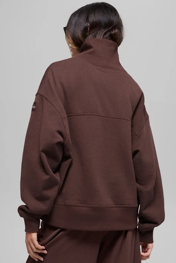 Jerséu Hazy con cuello alto - Brownstone