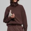Jerséu Hazy con cuello alto - Brownstone