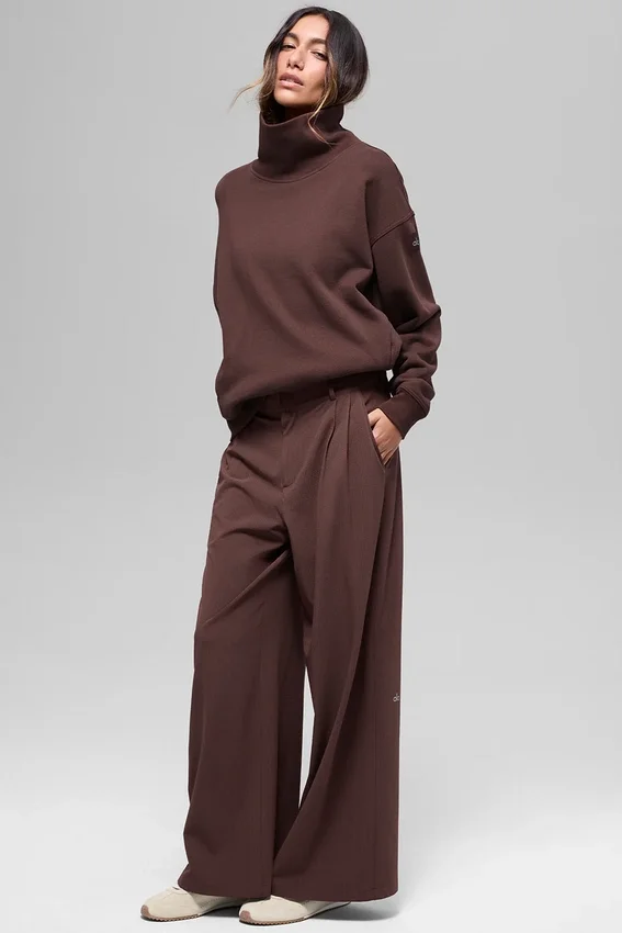Jerséu Hazy con cuello alto - Brownstone