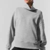 Jerséu Hazy con cuello alto - Gris jaspeado deportivo oscuro