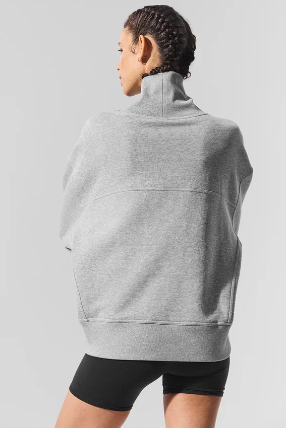 Jerséu Hazy con cuello alto - Gris jaspeado deportivo oscuro