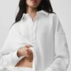 Jerséu Henley de manga larga Take It Easy - Blanco