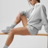 Jerséu Henley de manga larga Take It Easy - Gris jaspeado deportivo/Blanco