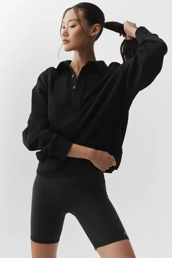 Jerséu Henley de manga larga Take It Easy - Negro