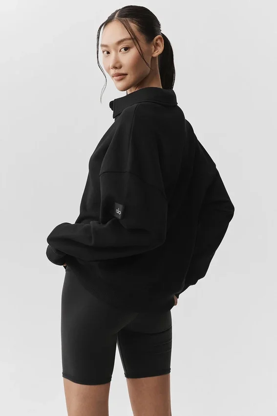 Jerséu Henley de manga larga Take It Easy - Negro