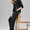 Jerséu High-Waist de pierna ancha - Negro