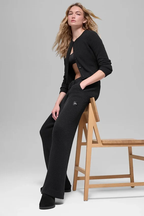 Jerséu High-Waist de pierna ancha - Negro