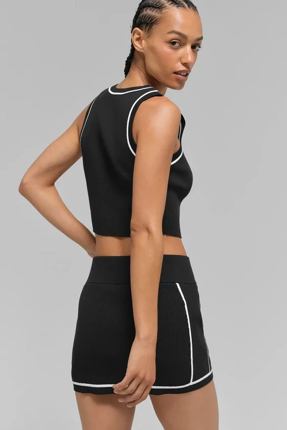 Jerséu Highline de punto acanalado – Negro/Blanco