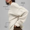 Jerséu unisex de lana y cachemira «New Class» con cuello redondo - Beige jaspeado