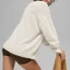 Jerséu unisex de lana y cachemira «New Class» con cuello redondo - Beige jaspeado