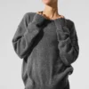 Jerséu unisex de lana y cachemira «New Class» con cuello redondo - Gris platino