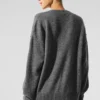 Jerséu unisex de lana y cachemira «New Class» con cuello redondo - Gris platino