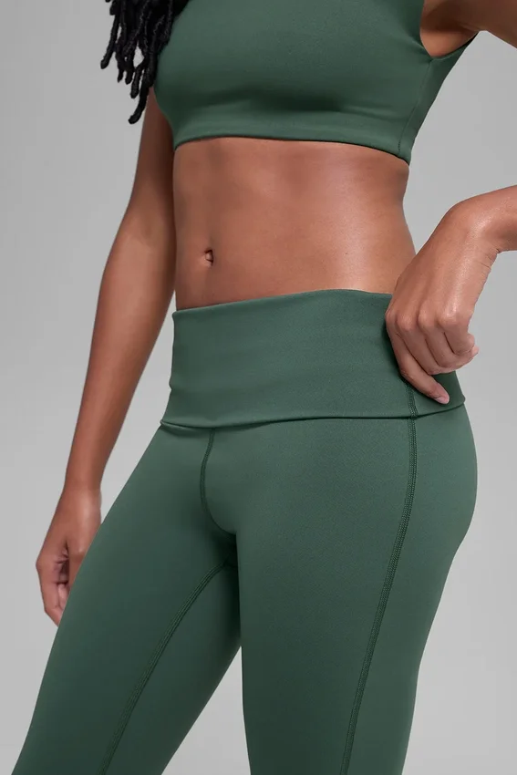 Leggings acampanados con cintura doblable Alo Softsculpt - Verde trébol