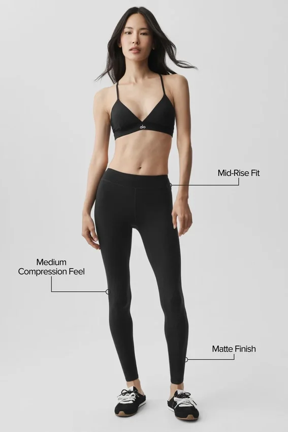 Leggings Airbrush de talle medio y largo 7/8 - Negro