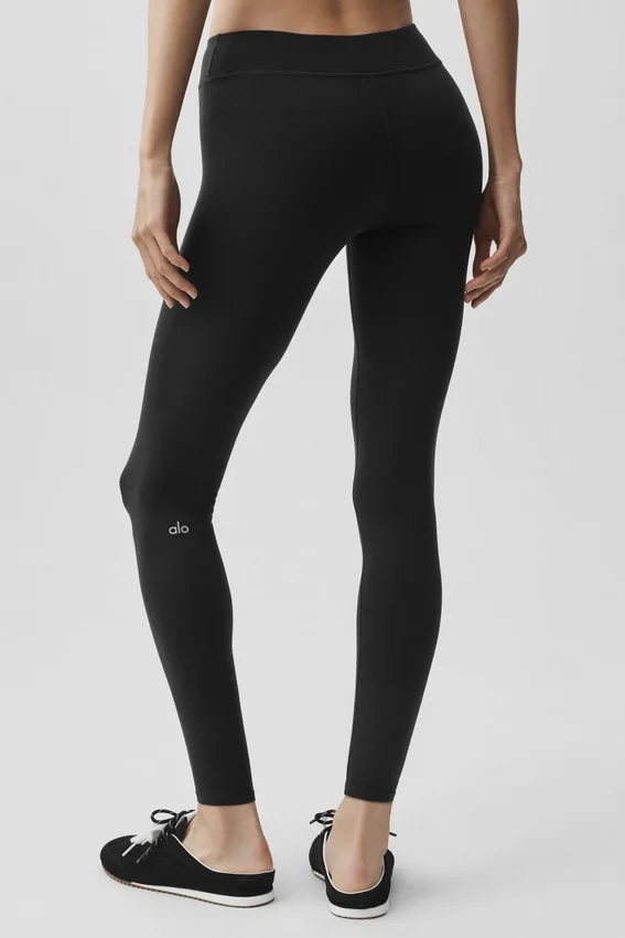 Leggings Airbrush de talle medio y largo 7/8 - Negro
