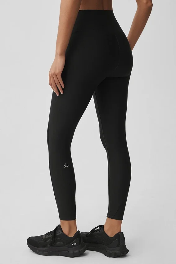Leggings Airlift de cintura High-Waist y largo 7/8 con línea fina - Negro