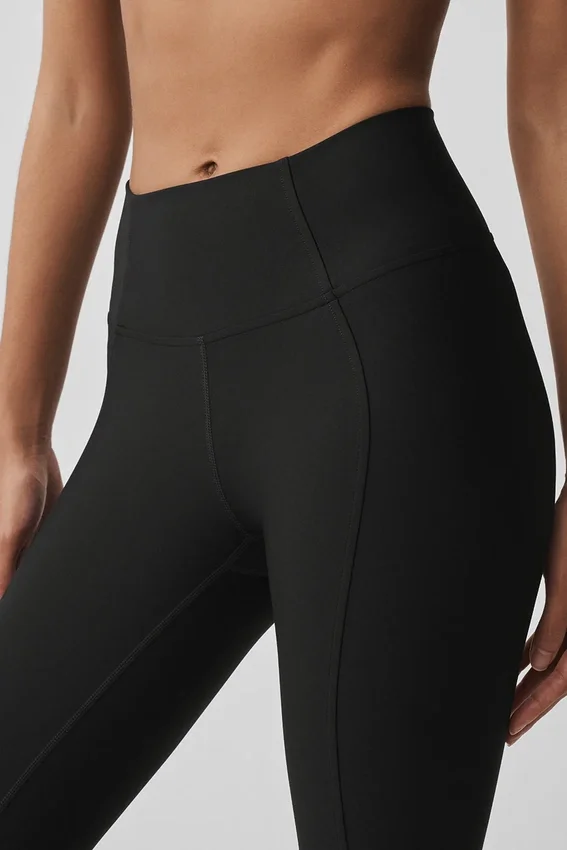 Leggings Airlift de cintura High-Waist y largo 7/8 con línea fina - Negro