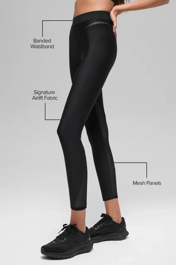 Leggings Airlift Rebel de cintura High-Waist y 7/8 - Negro