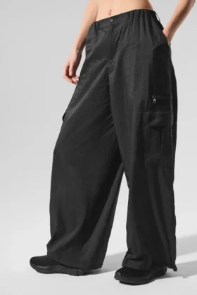 Leggings ancho y transparente «Game Time» - Negro
