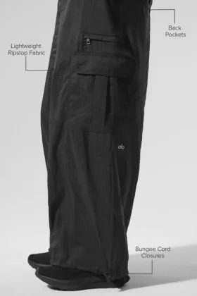 Leggings ancho y transparente «Game Time» – Negro