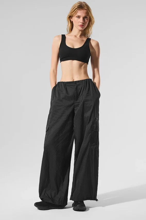 Leggings ancho y transparente «Game Time» - Negro