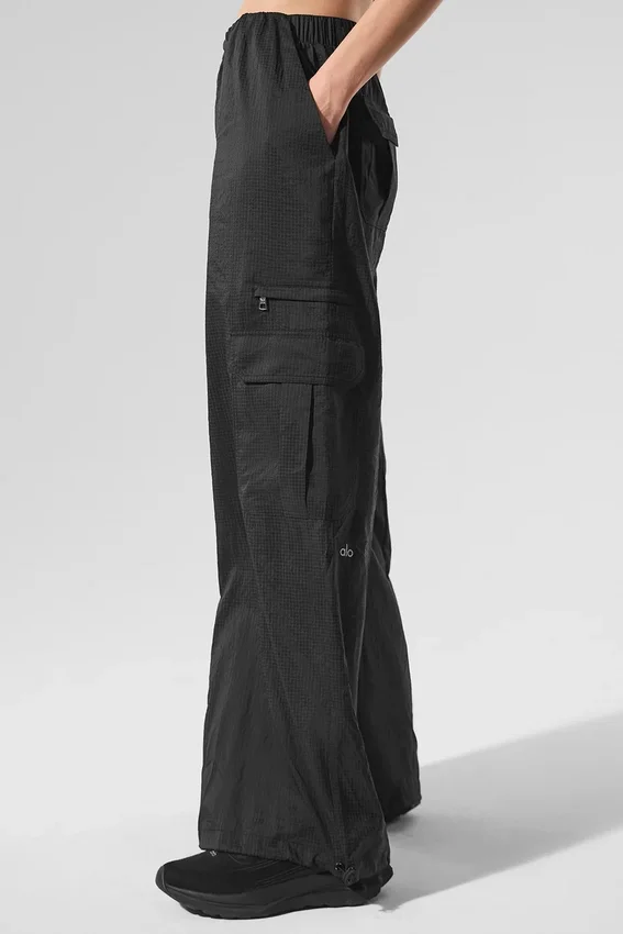 Leggings ancho y transparente «Game Time» - Negro