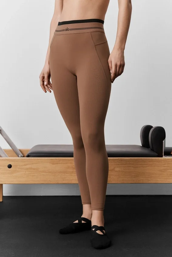 Leggings «Better Together» de cintura alta y largo 7/8 con efecto Airbrush - Marrón «Sun Kissed»/Negro