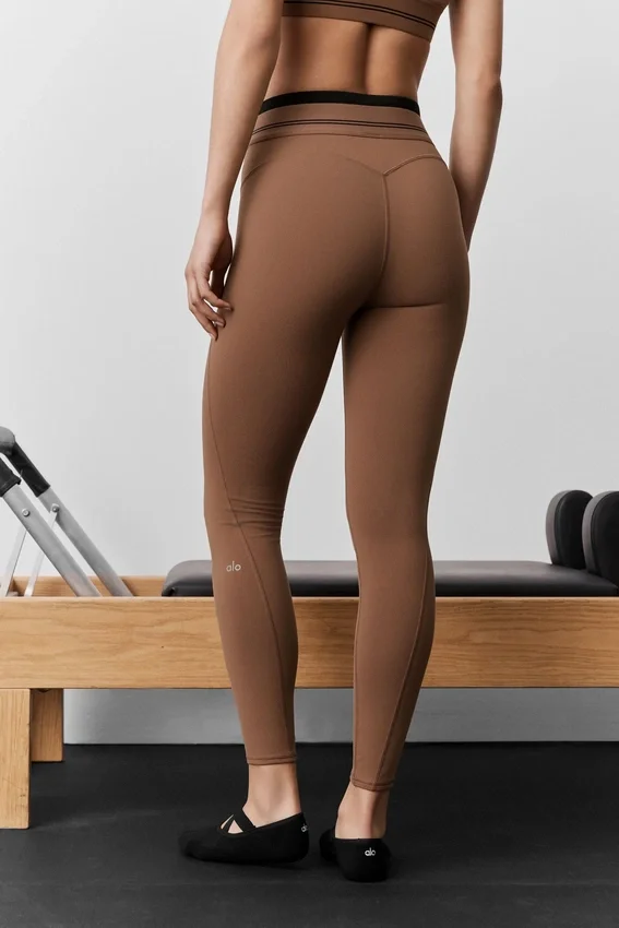 Leggings «Better Together» de cintura alta y largo 7/8 con efecto Airbrush - Marrón «Sun Kissed»/Negro