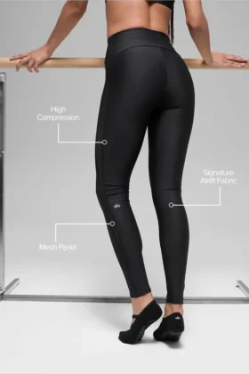 Leggings de malla High-Waist Airlift Infatuation – Negro