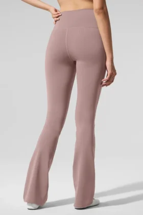Leggings de talle alto y corte acampanado Airbrush – Taupe