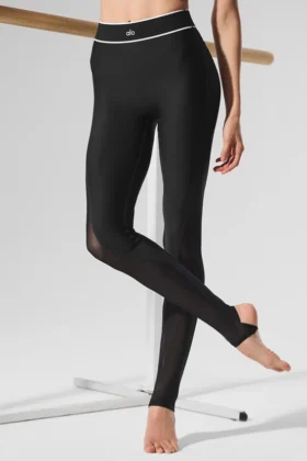 Leggings de talonera «Darling» de malla «High-Waist Airlift» — Negro