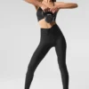 Leggings Divine High-Waist Airlift con malla - Negro