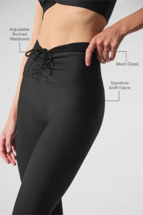 Leggings Divine High-Waist Airlift con malla – Negro