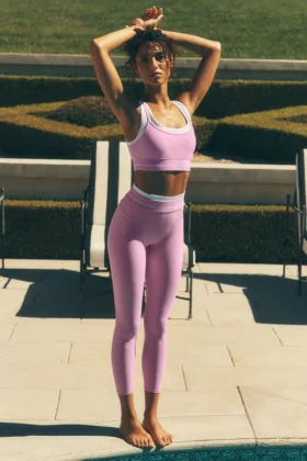 Leggings High-Waist 7/8 «Better Together» — Rosa Candy Heart/Blanco