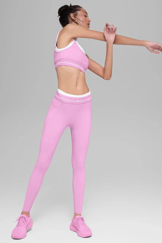 Leggings High-Waist 7/8 «Better Together» — Rosa Candy Heart/Blanco