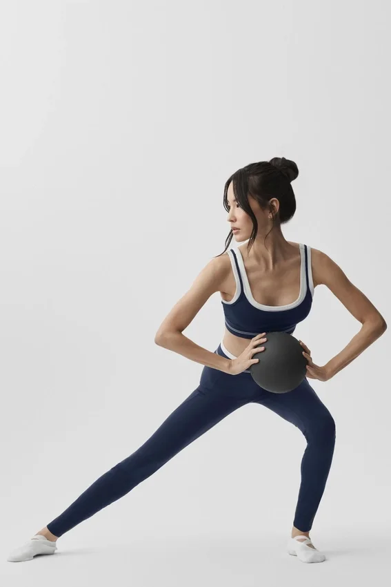 Leggings High-Waist Airbrush 7/8 «Better Together» - Azul marino/Blanco
