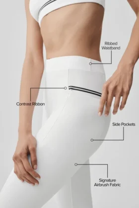 Leggings High-Waist Airbrush Fast Track – Blanco/Negro
