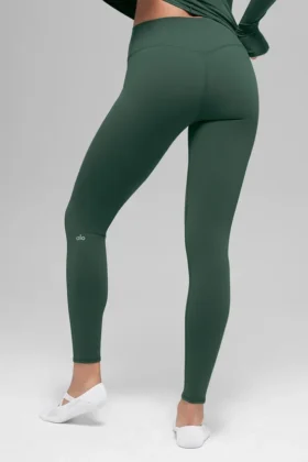 Leggings High-Waist Airbrush Winter Warm modelo Nocturne – Verde trébol